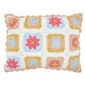 Saro Lifestyle SARO 1802.M1216BD 12 x 16 in. Oblong Down Filled Throw Pillow with Crochet Design 1802.M1216BD